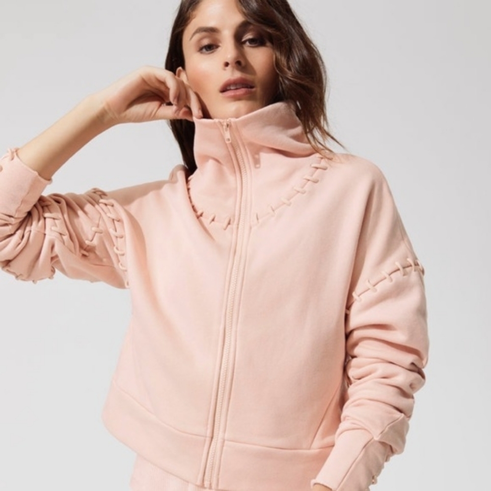 ALO Yoga Pale Pink Zip-Up Jacket